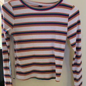 Long sleeved rainbow crop top